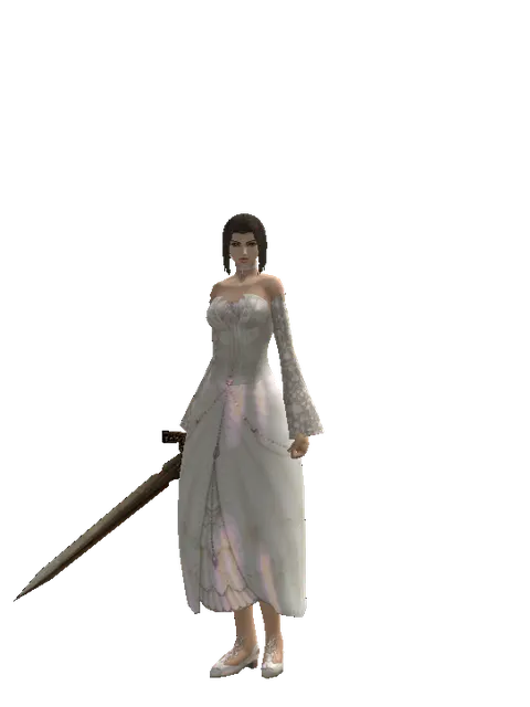 Spinebone Sword on a female Human mystic, front view