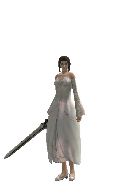 Spirit Sword on a female Human mystic, front view