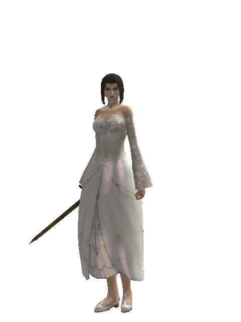 Squire's Sword on a female Human mystic, front view