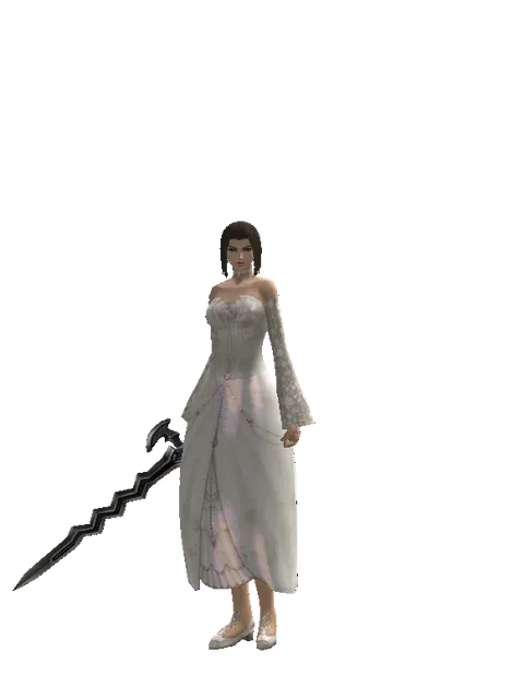 Stormbringer on a female Human mystic, front view