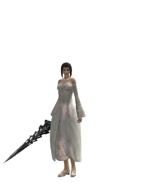 Sword of Damascus on a female Human mystic, front view