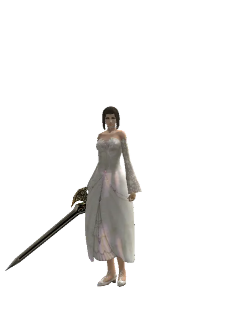 Sword of Delusion on a female Human mystic, front view