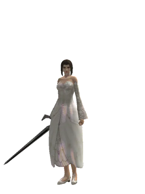 Sword of Revolution on a female Human mystic, front view