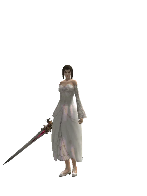 Vesper Sword on a female Human mystic, front view
