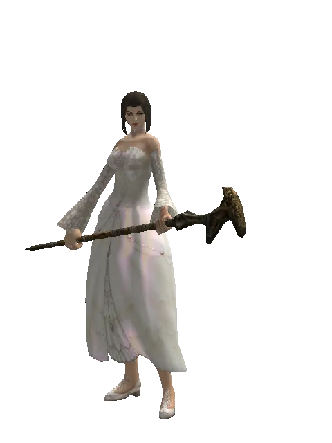 Apprentice Adventurer's Staff on a female Human mystic, front view