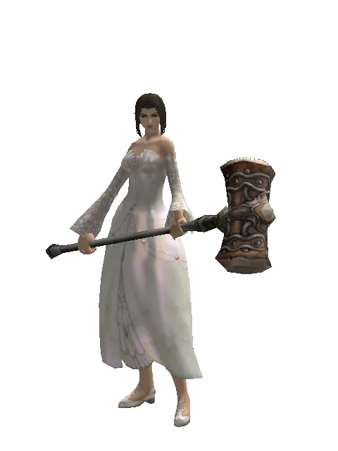 Atuba Hammer on a female Human mystic, front view