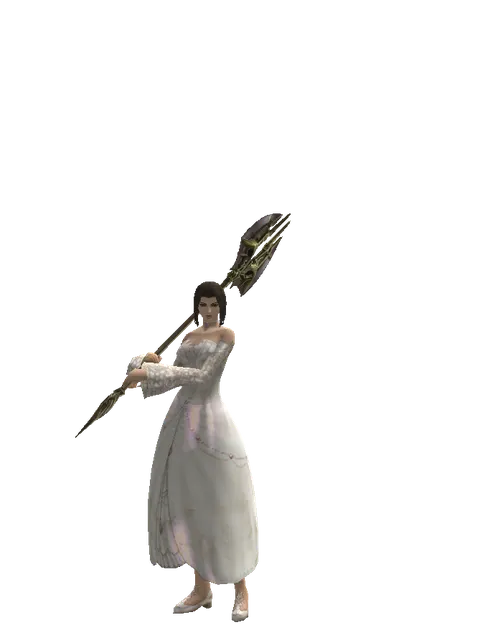 Behemoth's Tuning Fork on a female Human mystic, front view