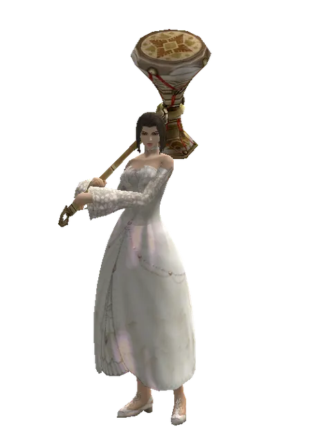 Chrono Darbuka on a female Human mystic, front view
