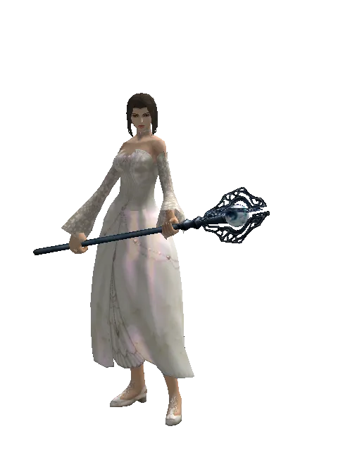 Conjuror's Staff on a female Human mystic, front view