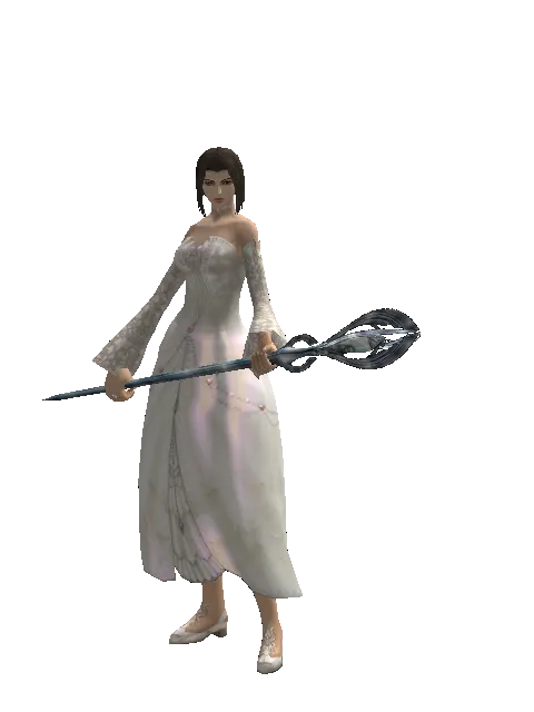 Crystal Staff on a female Human mystic, front view