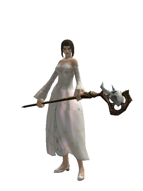 Cursed Staff on a female Human mystic, front view