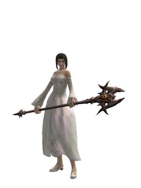 Daimon Crystal on a female Human mystic, front view