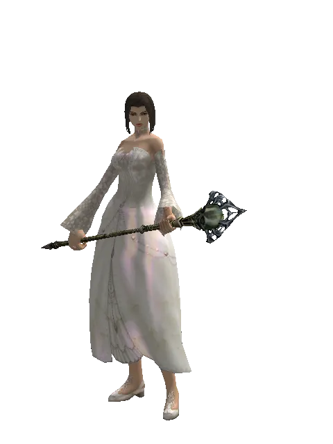 Deadman's Staff on a female Human mystic, front view
