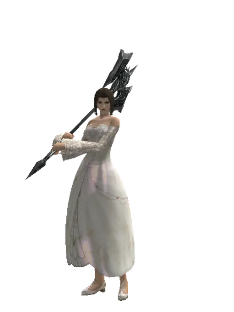 Doom Crusher on a female Human mystic, front view