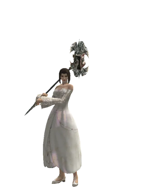 Dynasty Crusher on a female Human mystic, front view