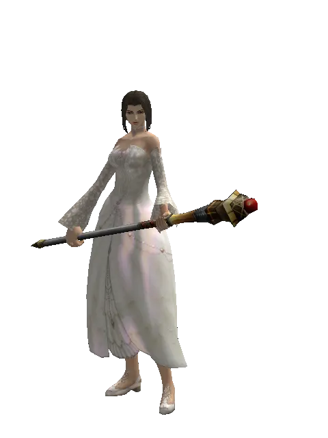 Ghost Staff on a female Human mystic, front view