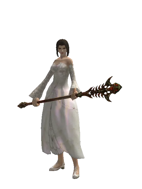 Ghoul's Staff on a female Human mystic, front view