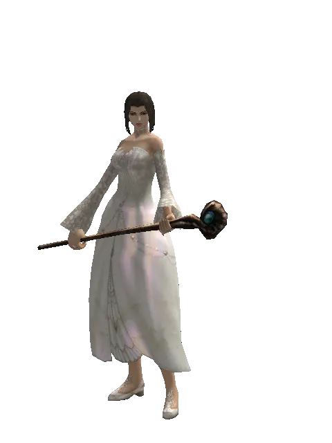 Sprite's Staff on a female Human mystic, front view