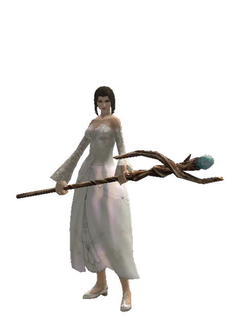 Staff of Mana on a female Human mystic, front view