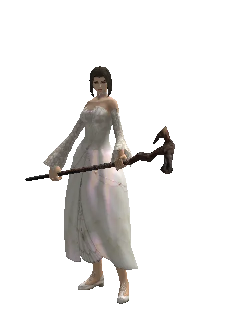 Staff of Sentinel on a female Human mystic, front view