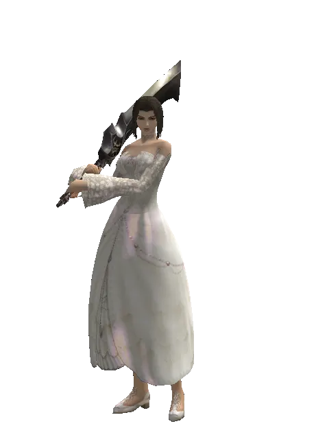 Ancient Legacy Sword on a female Human mystic, front view