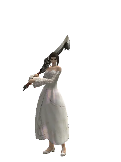 Berserker Blade on a female Human mystic, front view