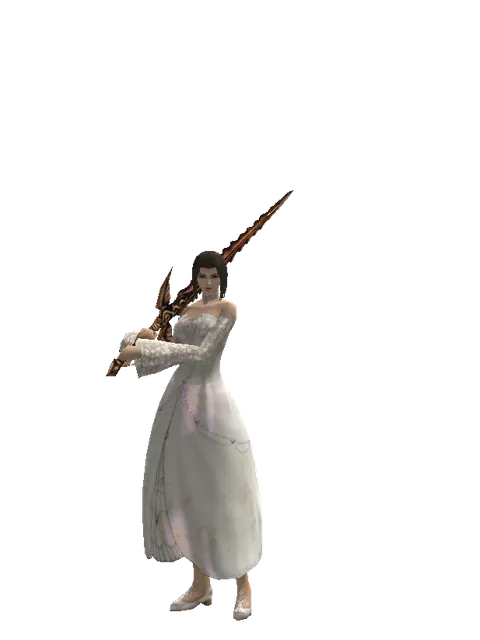 Flamberge on a female Human mystic, front view