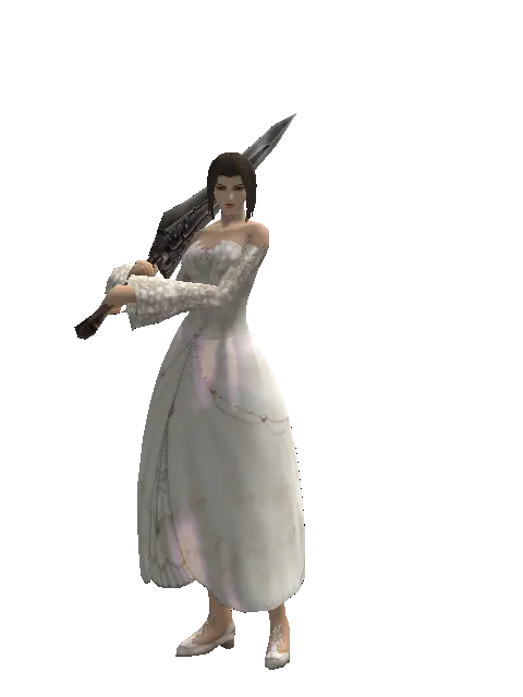 Heavy Sword on a female Human mystic, front view