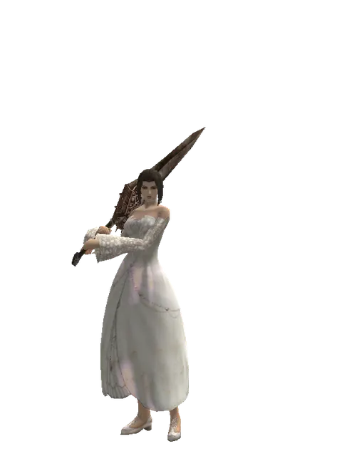 Pa'agrian Sword on a female Human mystic, front view