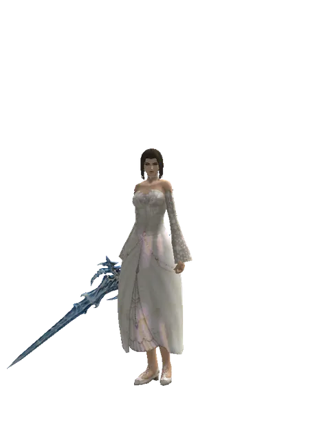 Sirra's Blade on a female Human mystic, front view