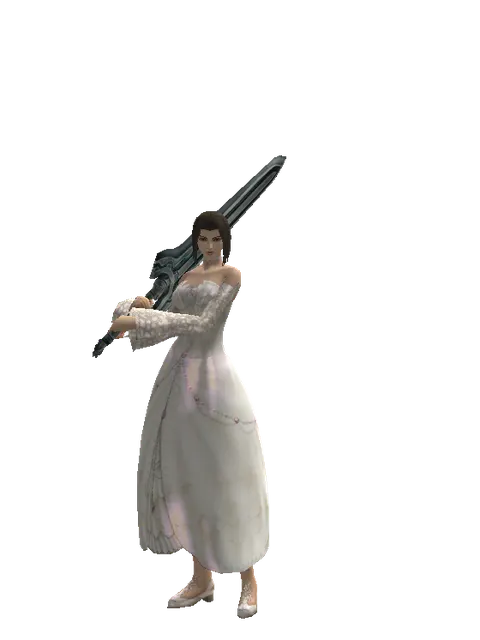 Titan Sword on a female Human mystic, front view