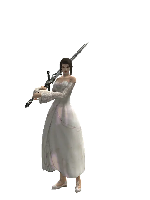 Two-Handed Sword on a female Human mystic, front view