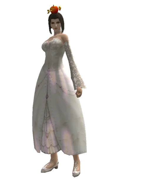 Apple Hat (?) on a female Human mystic, front view
