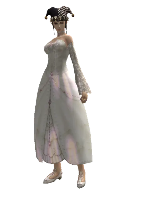 Black Jester Hat (?) on a female Human mystic, front view