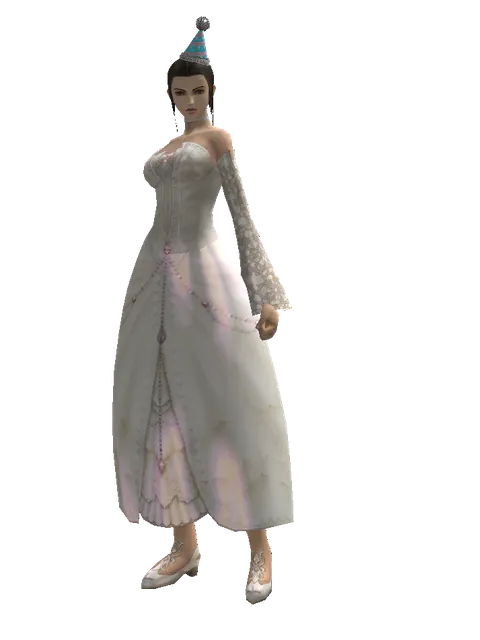 Blue Party Hat on a female Human mystic, front view