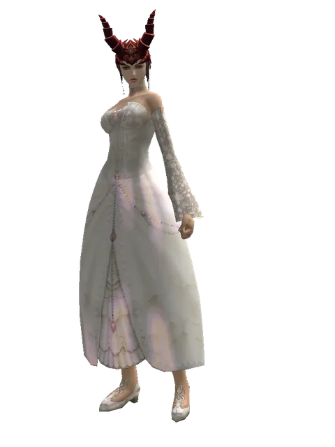 Devil's Horn on a female Human mystic, front view