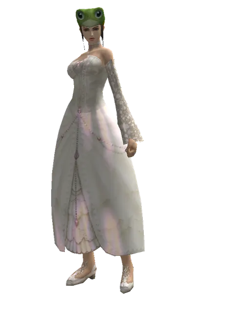 Frog Hat on a female Human mystic, front view