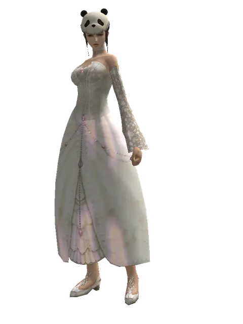 Panda Hat on a female Human mystic, front view