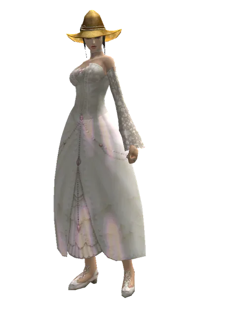 Straw Hat on a female Human mystic, front view