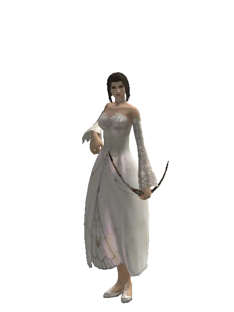 Apprentice Adventurer's Bow on a female Human mystic, front view