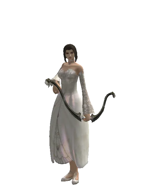 Composite Bow on a female Human mystic, front view