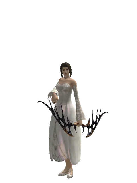 Dark Elven Bow on a female Human mystic, front view