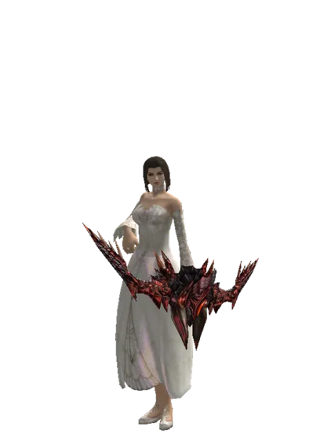 Draconic Bow on a female Human mystic, front view
