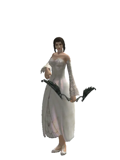 Elven Bow on a female Human mystic, front view
