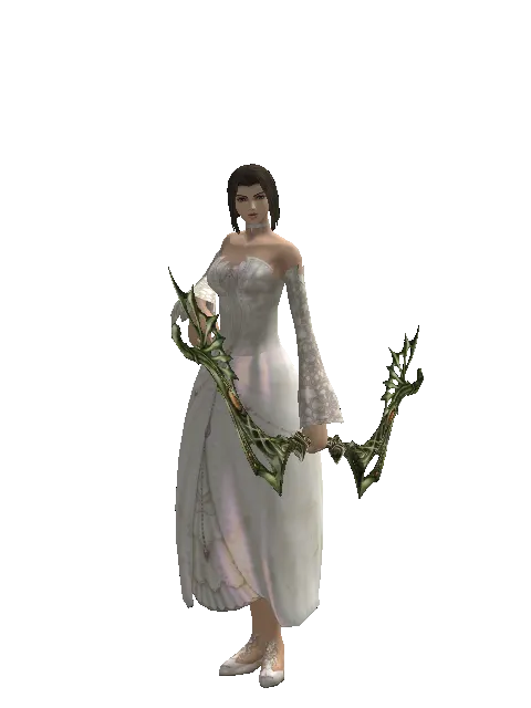 Gastraphetes on a female Human mystic, front view