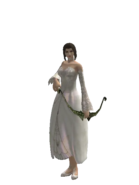 Hunting Bow on a female Human mystic, front view