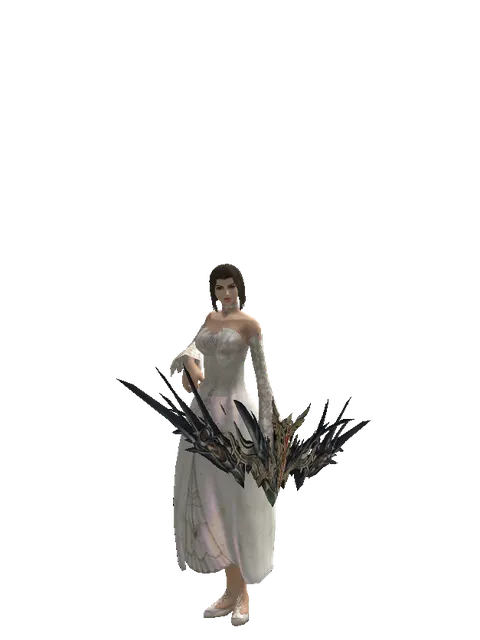 Icarus Spitter on a female Human mystic, front view