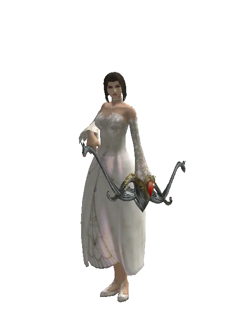 Redemption Bow on a female Human mystic, front view