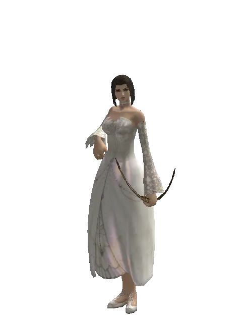 Short Bow on a female Human mystic, front view
