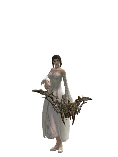 Shyeed's Bow on a female Human mystic, front view